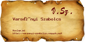 Varsányi Szabolcs névjegykártya