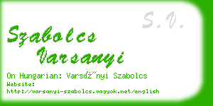 szabolcs varsanyi business card